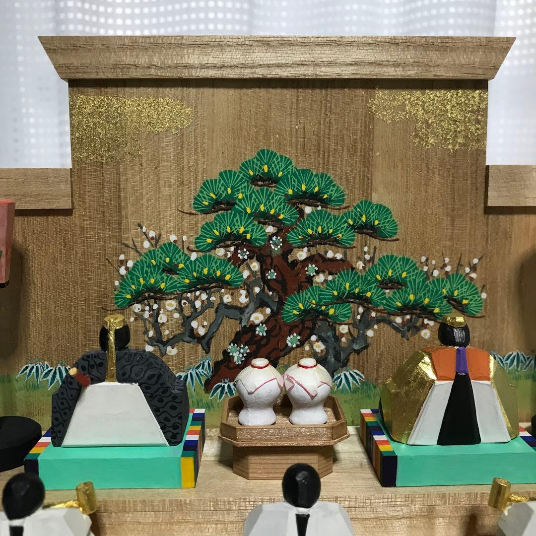 【美品・レア物】奈良一刀彫　ひな壇　雛人形15人揃　神泉作