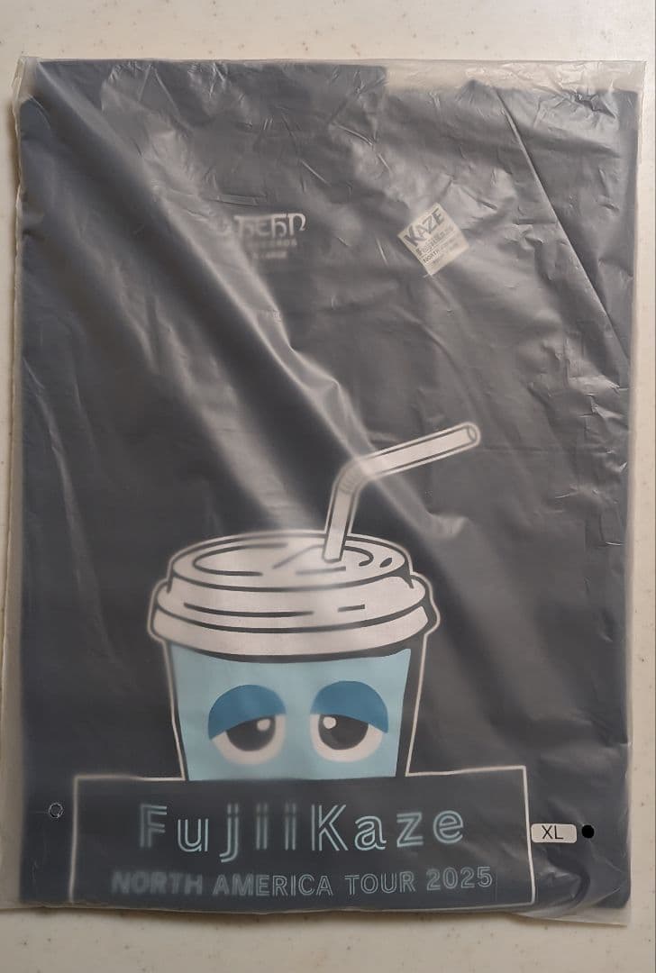 藤井風 ドリンクtシャツ 黒 XL Fujii Kaze t-Shirt