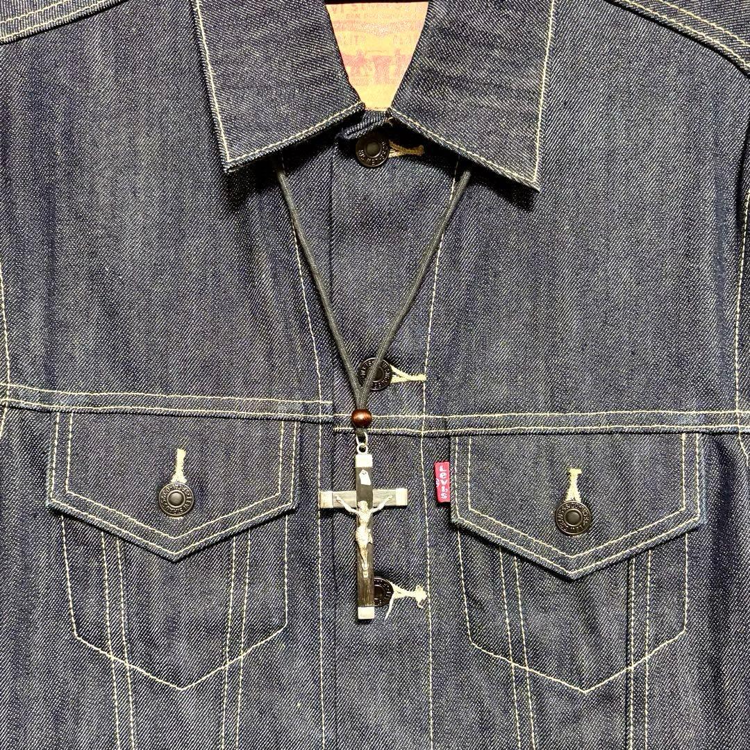 フランス アンティーク 聖イエス クロス 大型 十字架 78x42mm