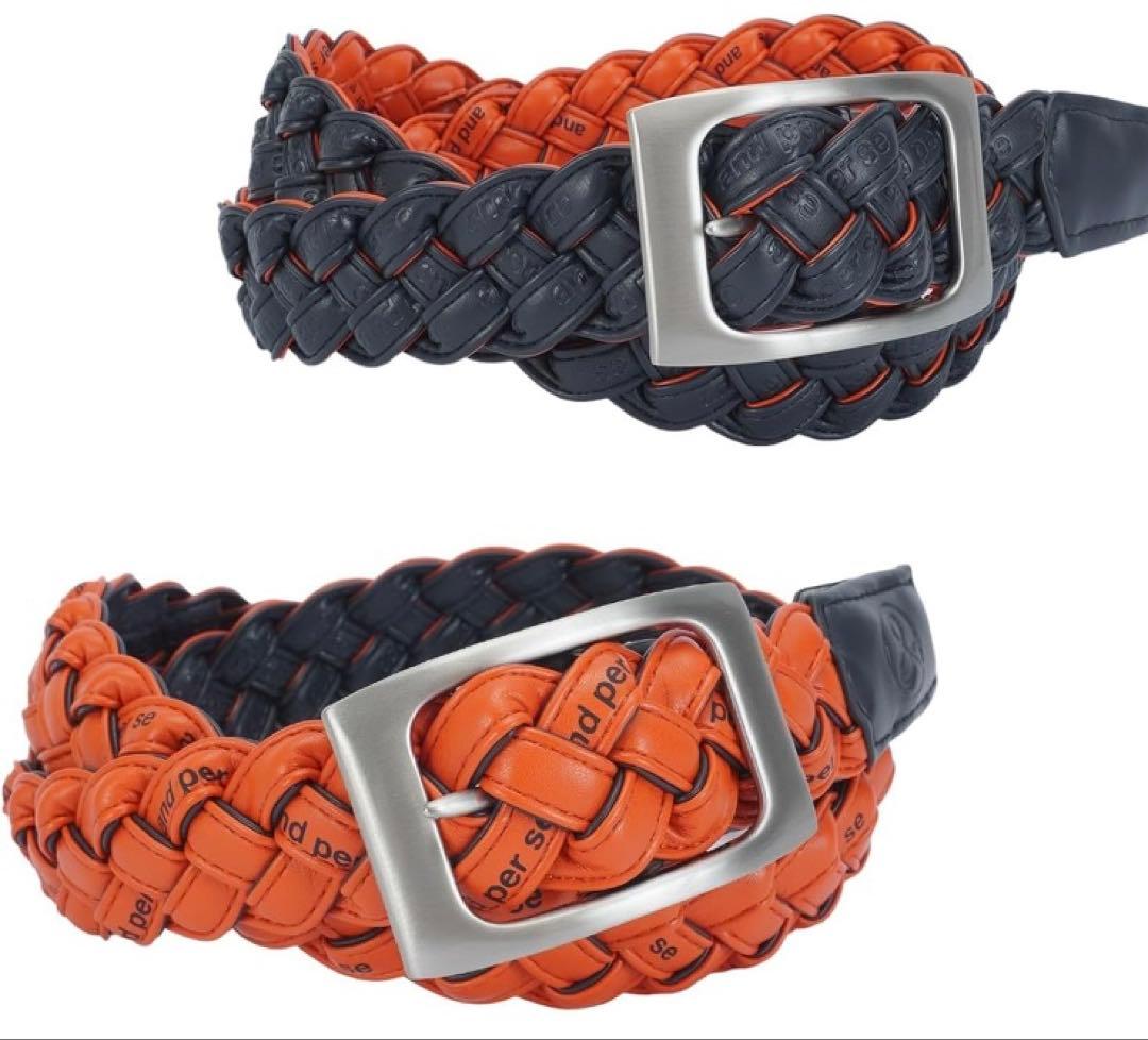 アンパスィ　新品リバーシブルベルト　オレンジ&ネイビー and per se