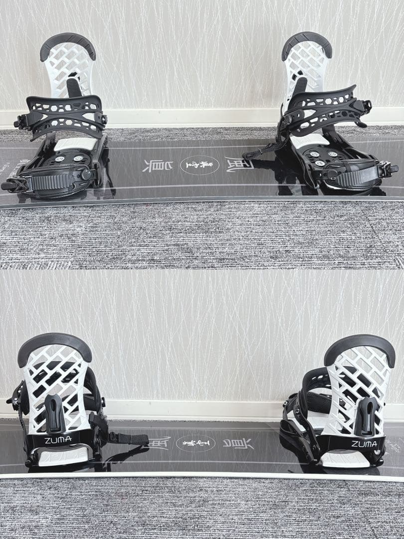 61美品❗️超豪華❗️眞空雪板等/風眞モデル スノーボードセット★155cm+ビン付