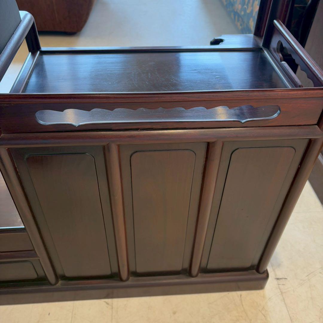 唐木家具 花梨 茶箪笥 飾り棚 日本式茶棚　筆返し　サイドボード ビンテージ