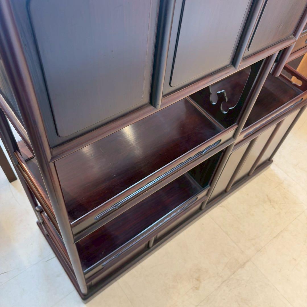 唐木家具 花梨 茶箪笥 飾り棚 日本式茶棚　筆返し　サイドボード ビンテージ