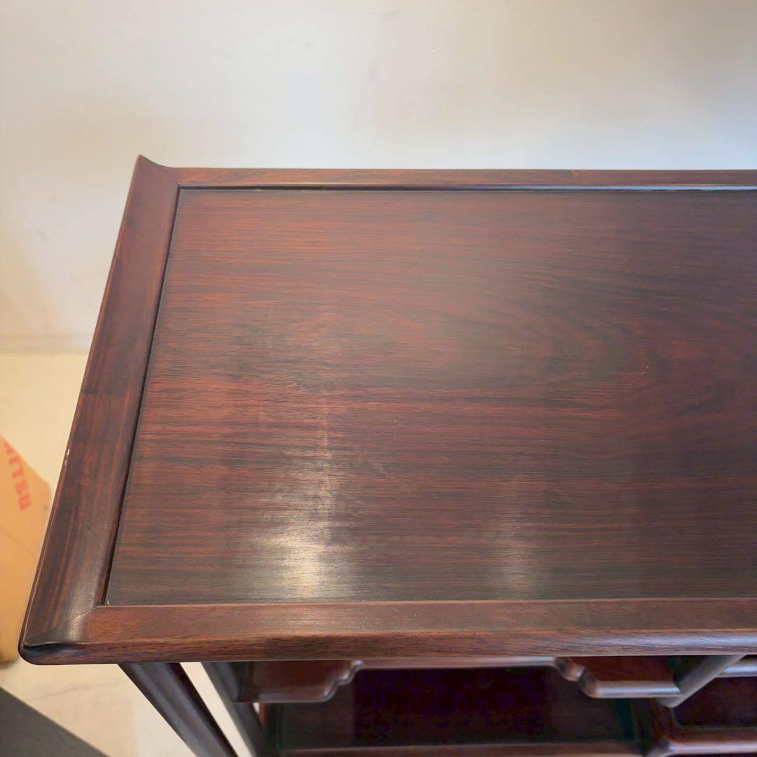 唐木家具 花梨 茶箪笥 飾り棚 日本式茶棚　筆返し　サイドボード ビンテージ