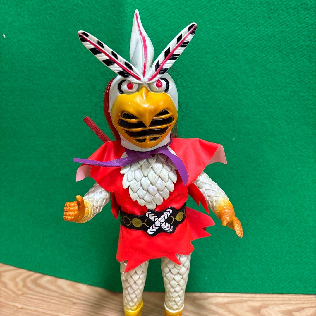 バンダイ　変身忍者嵐　ソフビ　面取れ　1972年　当時物　刀レプリカ　石森章太郎