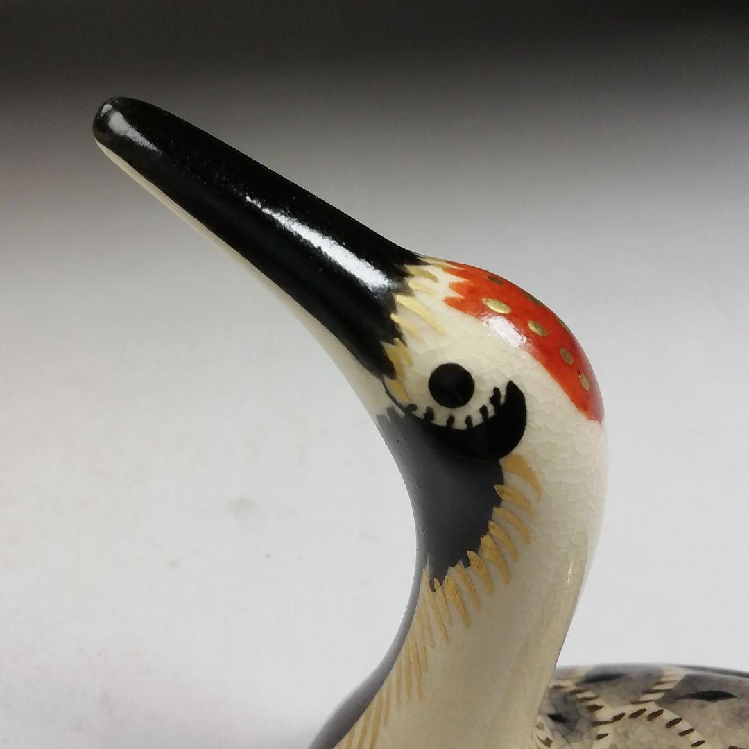 Ｗ９８　香合　『仁清写　鶴』『平安　手塚桐鳳 造』　共箱　茶道具