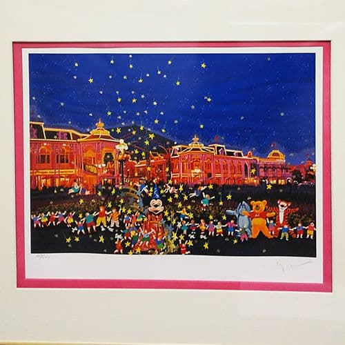 ヒロ・ヤマガタ ディズニー 星に願いを シルクスクリーン 本人サイン 鑑定書付