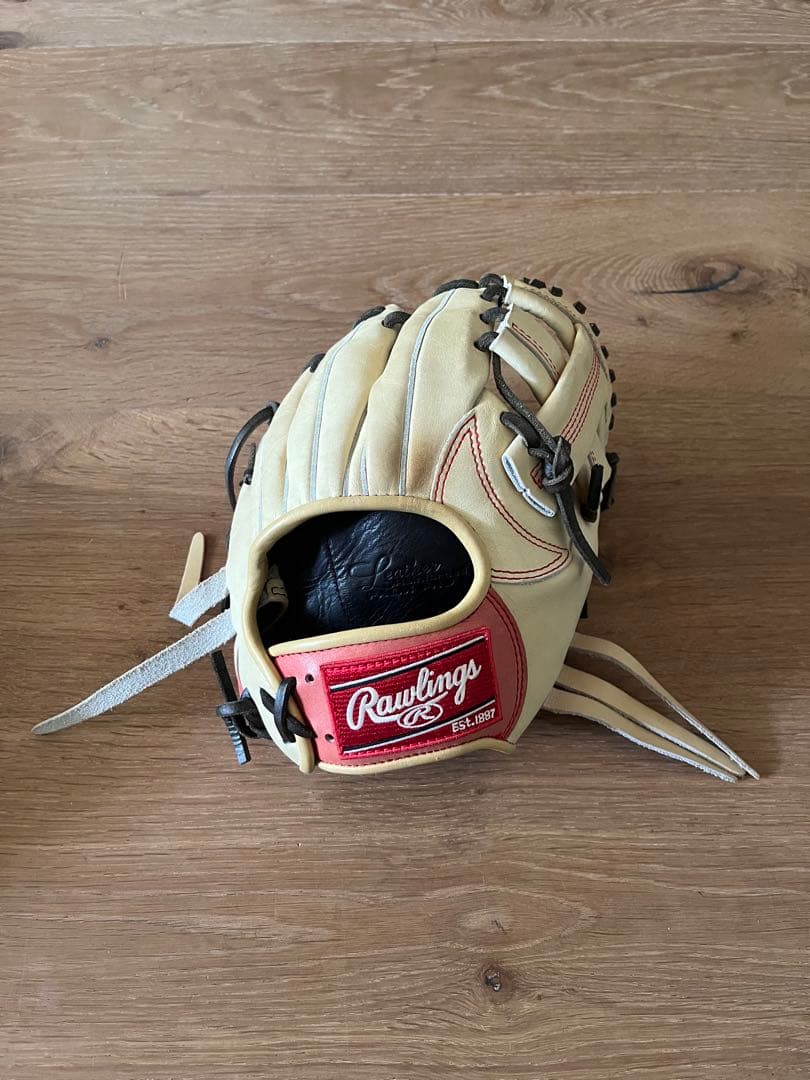Rawlings 硬式グローブ クリーム色/赤