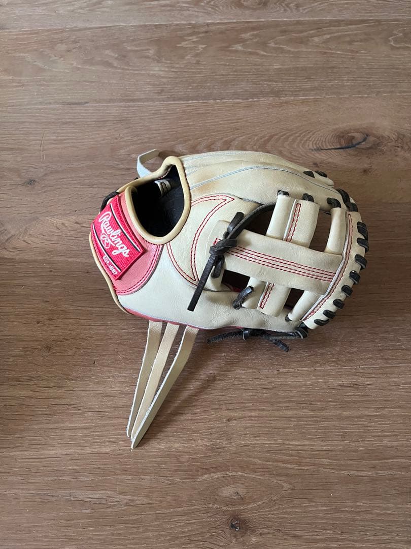 Rawlings 硬式グローブ クリーム色/赤