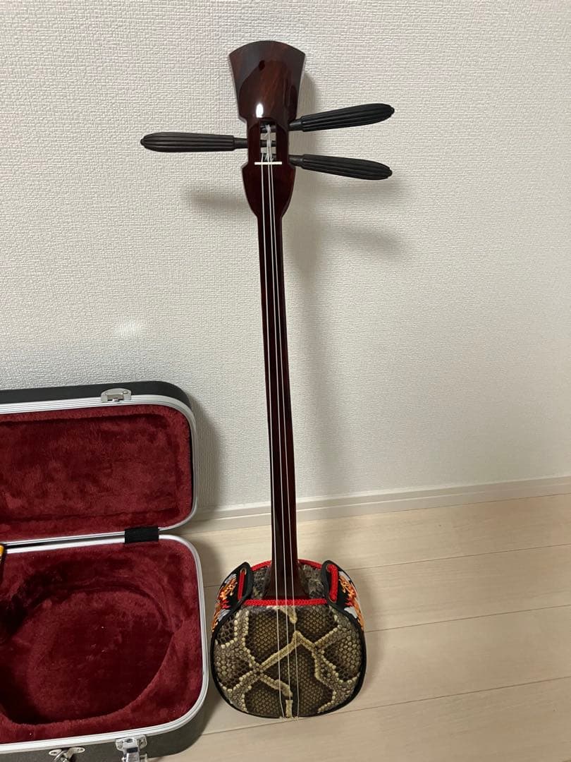 三線　二重張り　ケース付