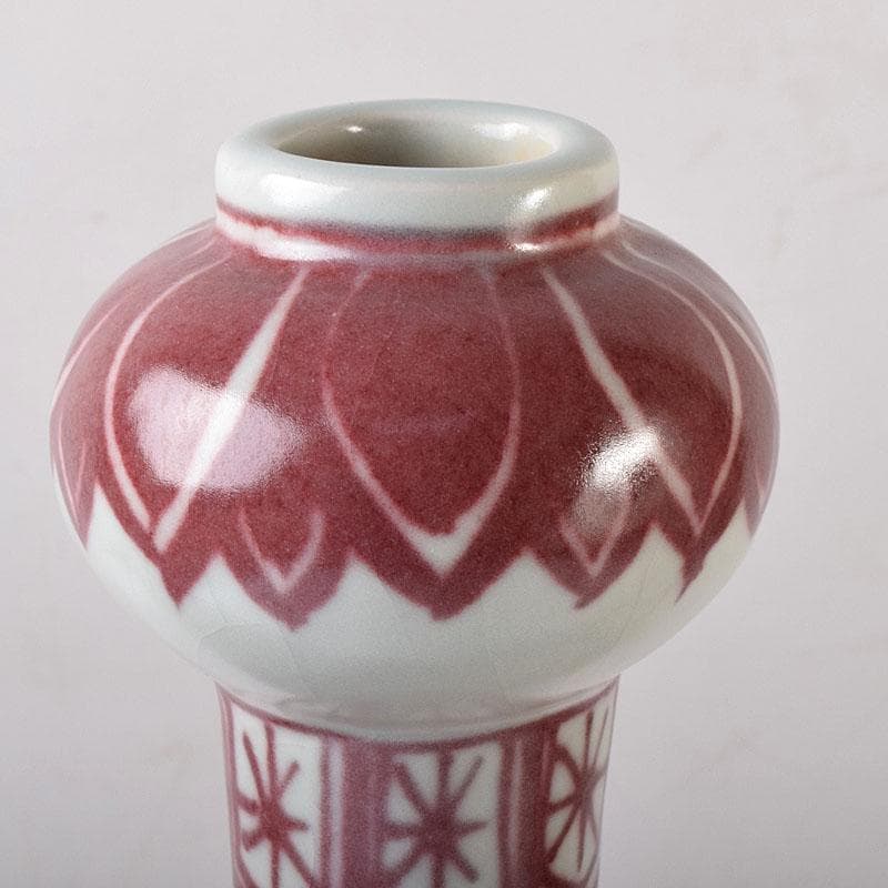 中国　釉里紅　四足水注　扁壷　M　7325C