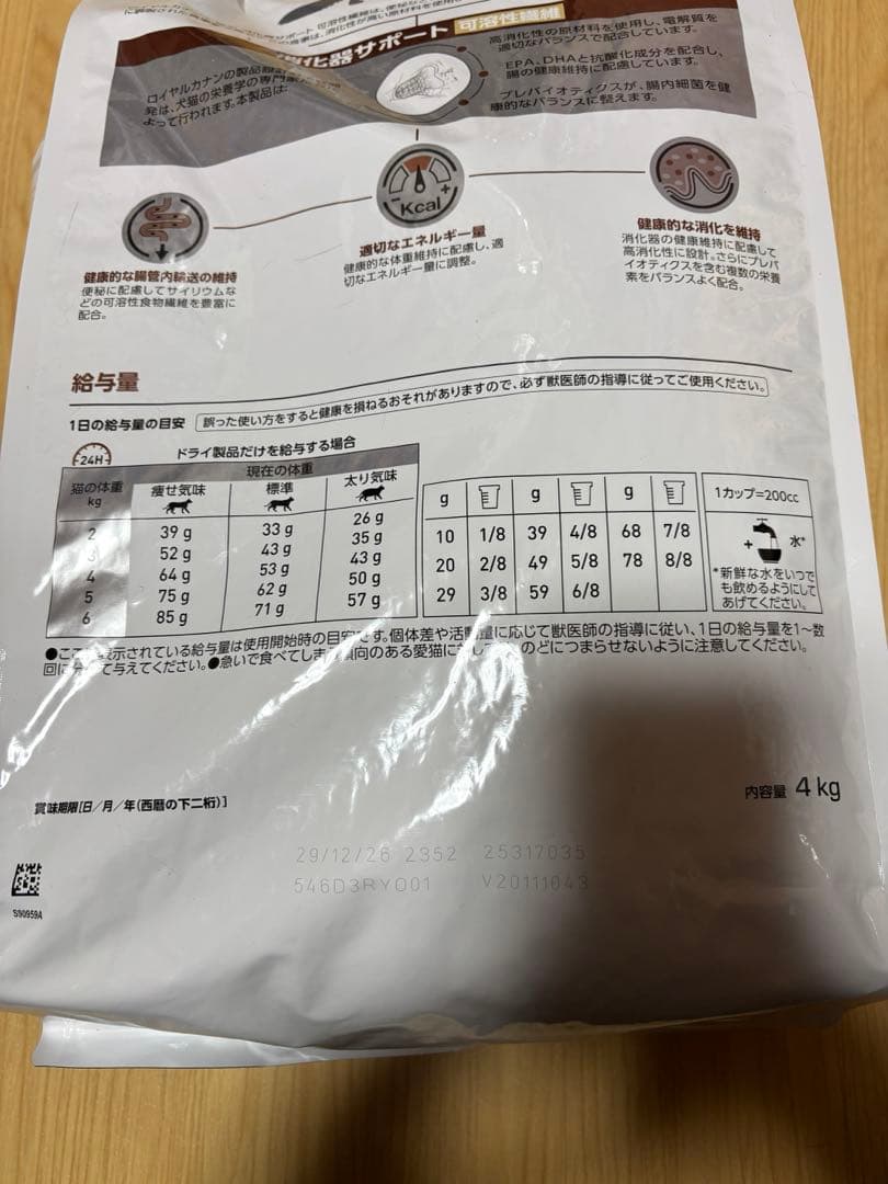 ロイヤルカナン 猫用 消化器サポート 可溶性繊維ドライ 4kg