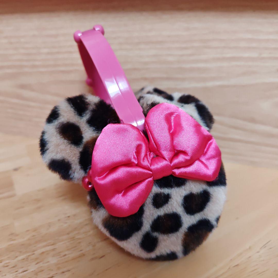 ディズニー ヒョウ柄 イヤーマフ 耳当て　ミニーちゃん　リボン　ファー