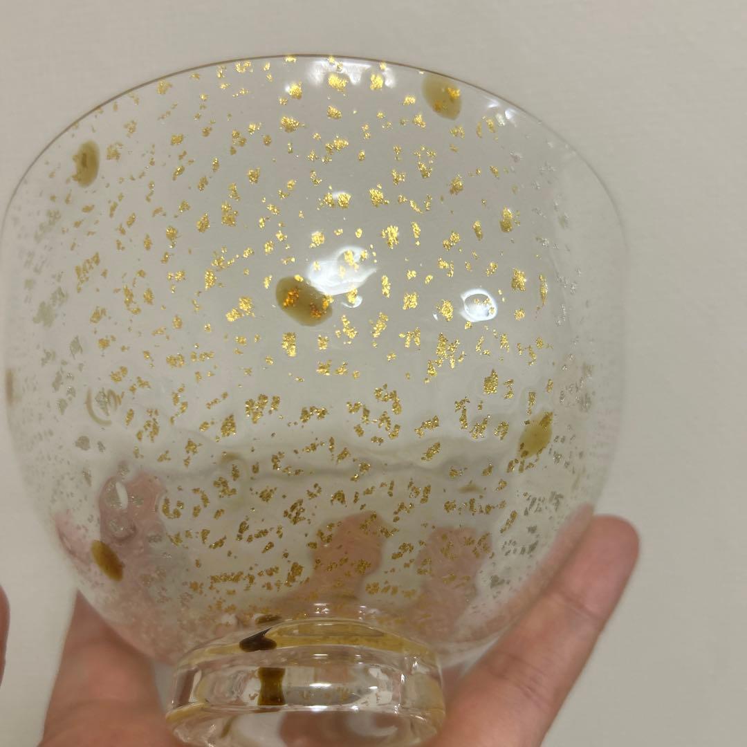 作家　ガラス作家　堀口幸子　金箔琥珀散 玻璃茶碗　茶道　抹茶椀