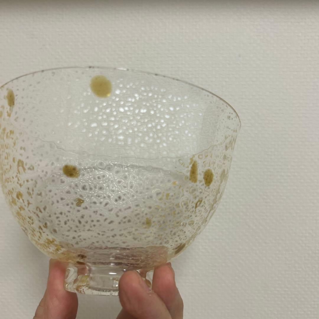 作家　ガラス作家　堀口幸子　金箔琥珀散 玻璃茶碗　茶道　抹茶椀