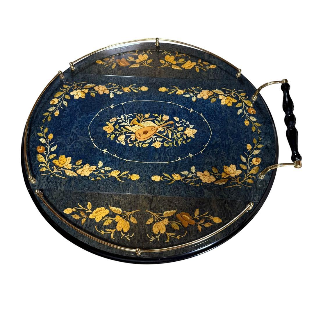 イタリア製 アンティーク 配膳ワゴン キッチンワゴン バタフライ式 ワインラック