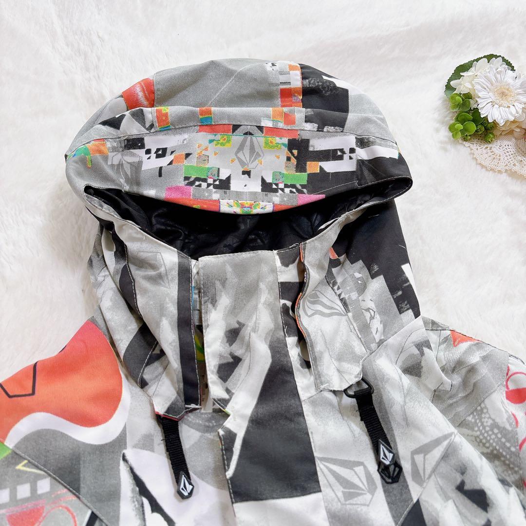 ボルコム スノーボードウェア スキー ジャケット L 総柄 派手 レディース