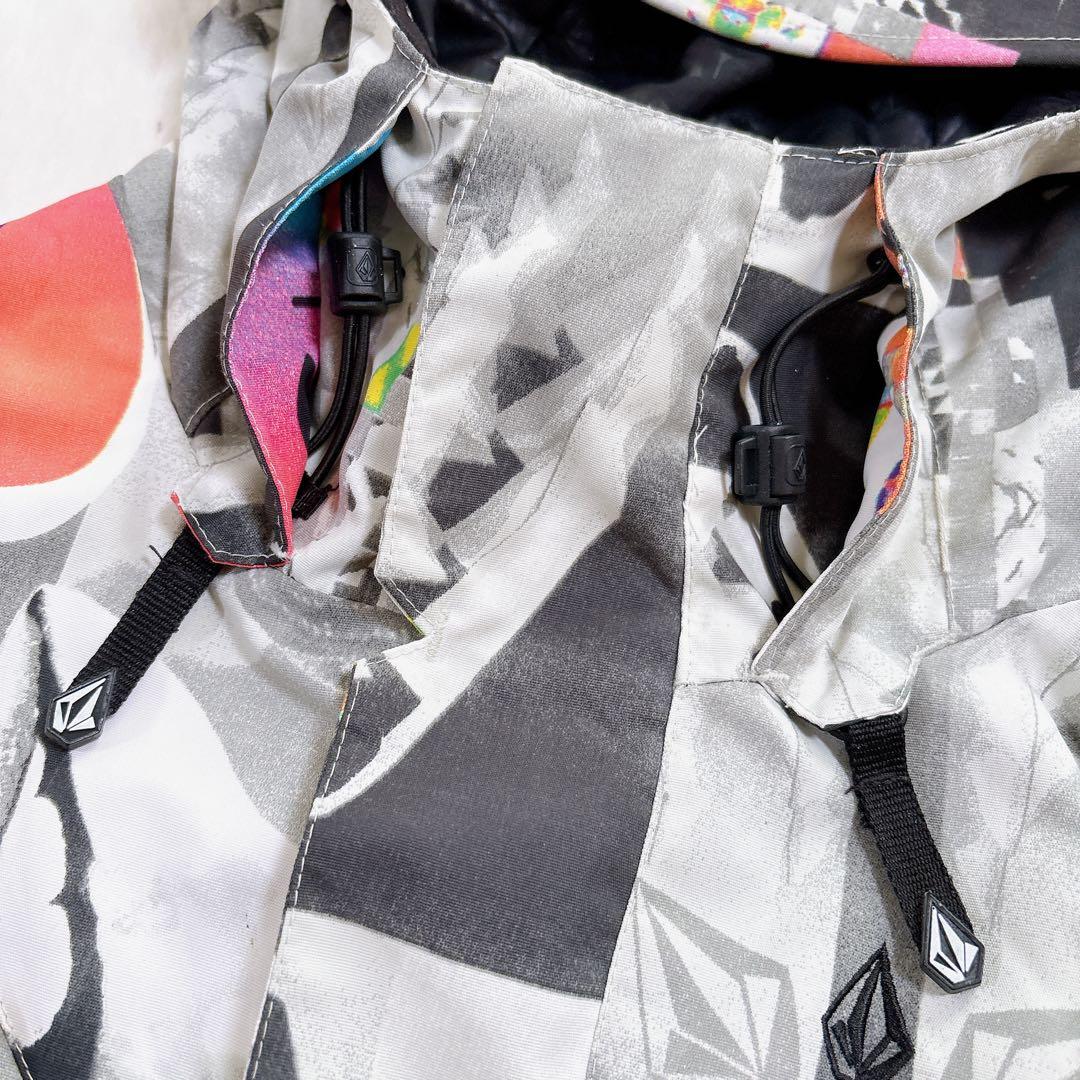 ボルコム スノーボードウェア スキー ジャケット L 総柄 派手 レディース