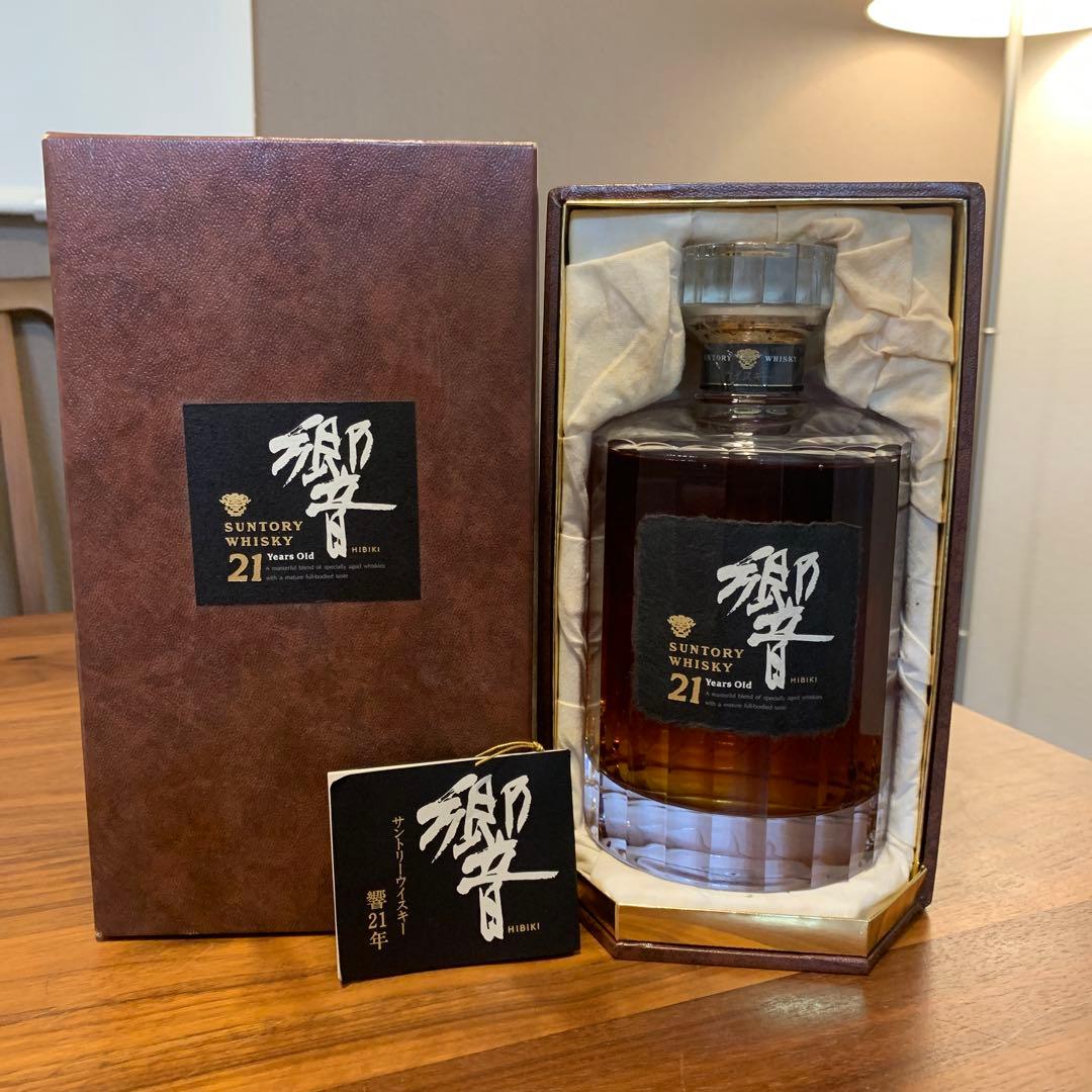 レア　サントリーウイスキー響21年　カガミクリスタル　初期ボトル　番号無し　箱付