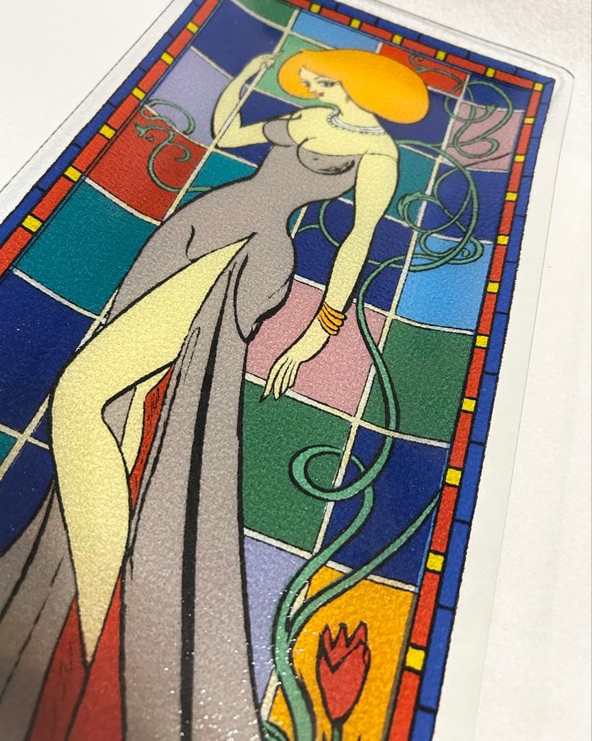 小島功 金の女 ガラス絵皿 昭和レトロ 美人画 アートプレート 置物 インテリア