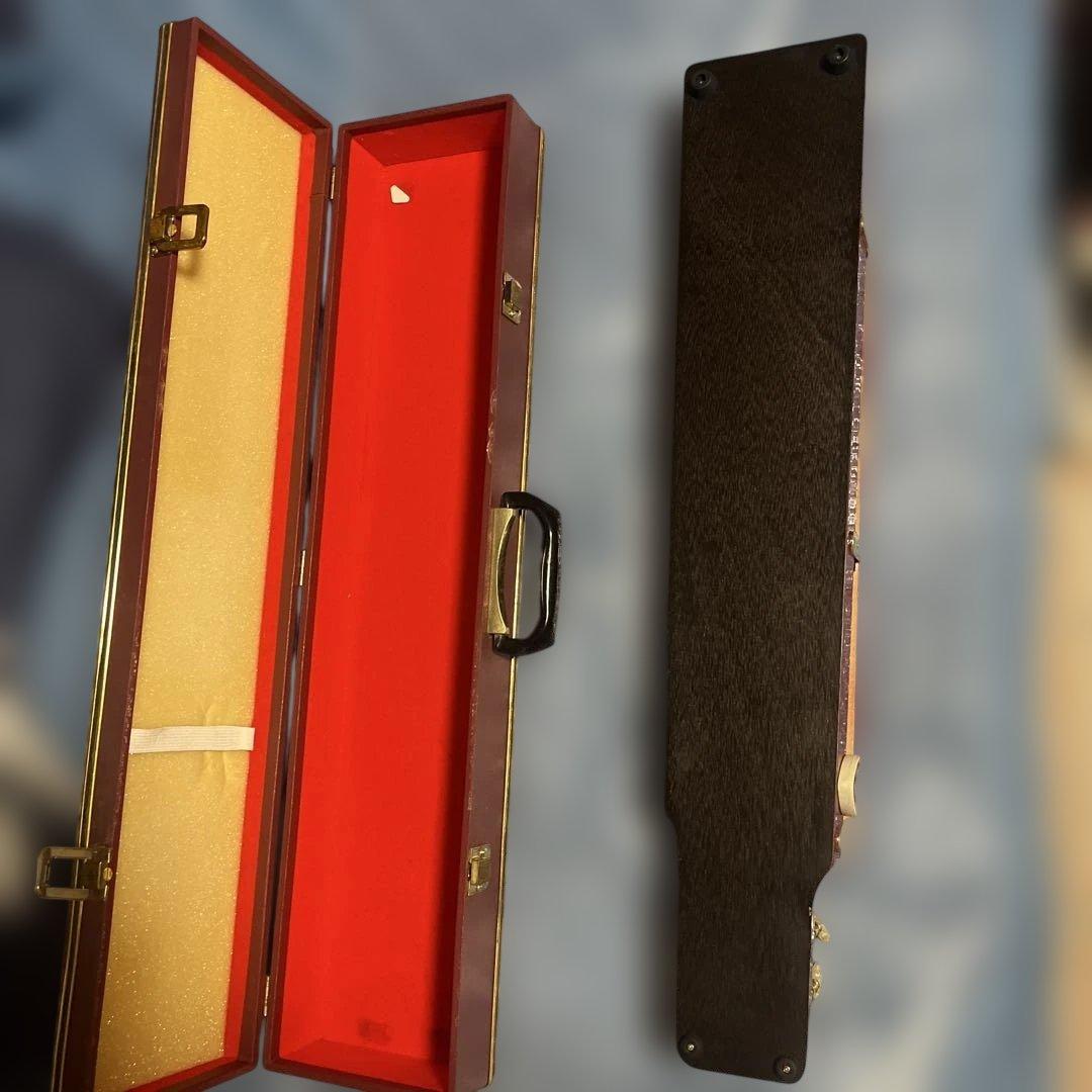 大正琴 赤 鳳凰彫刻 琴伝流 ケース付き