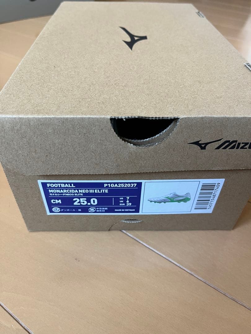 新品未使用 Mizuno モナルシーダネオ3 エリート　ELITE 25.0