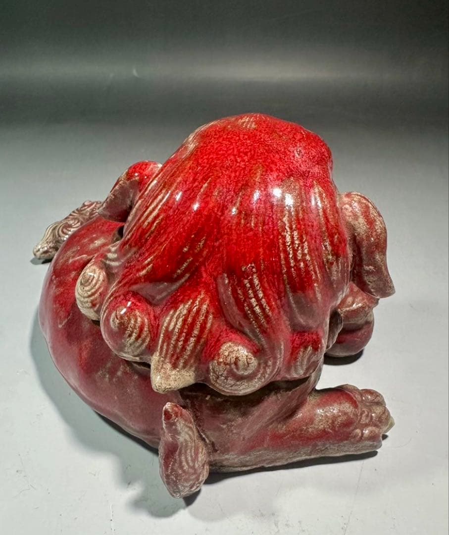 楽吉左衛門十二代 弘入造　赤獅子香炉 ／共箱／ 表千家十二代 惺斎　極め