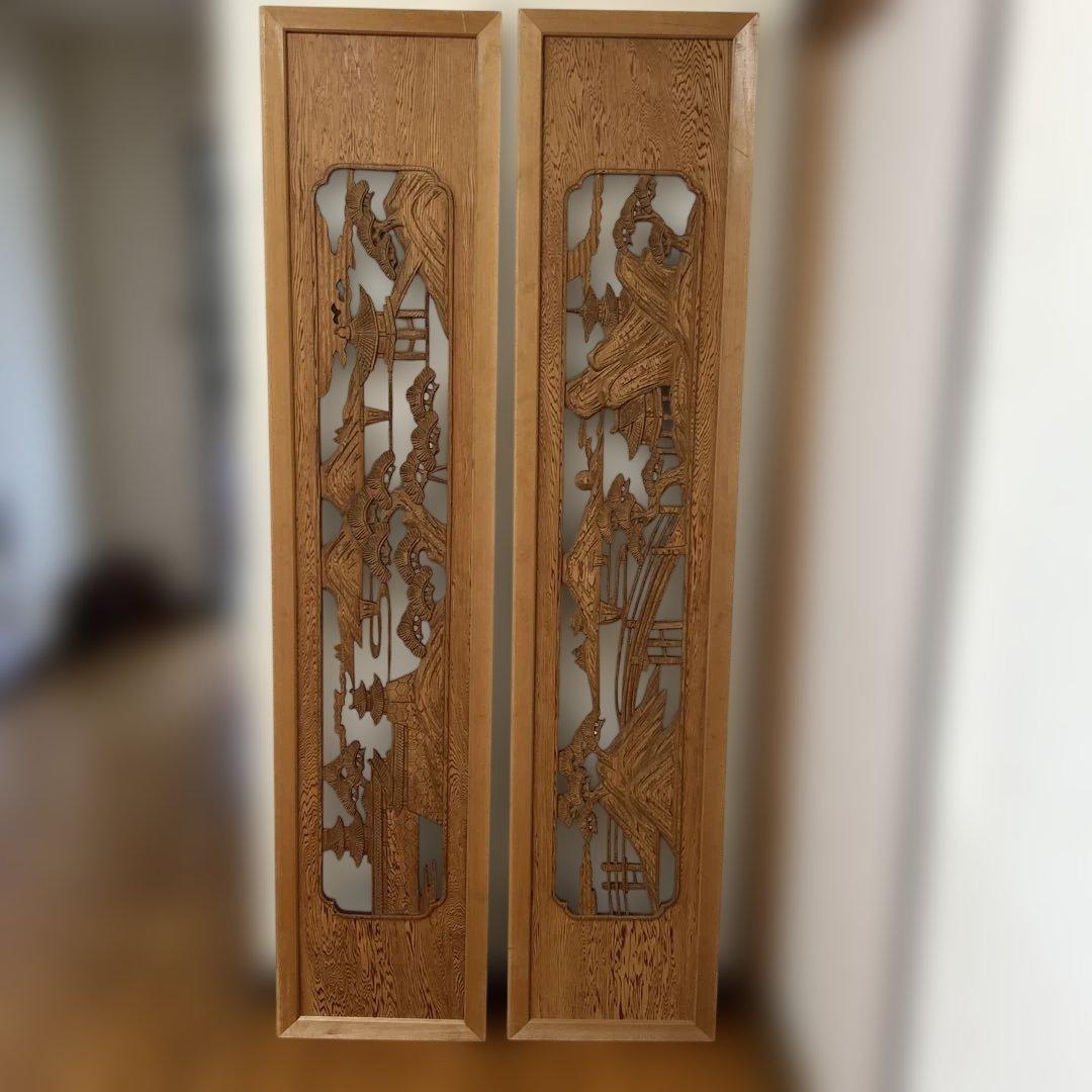 屋久杉　欄間　高級　中古品　サイズ:187センチ×40.5センチ×3センチ