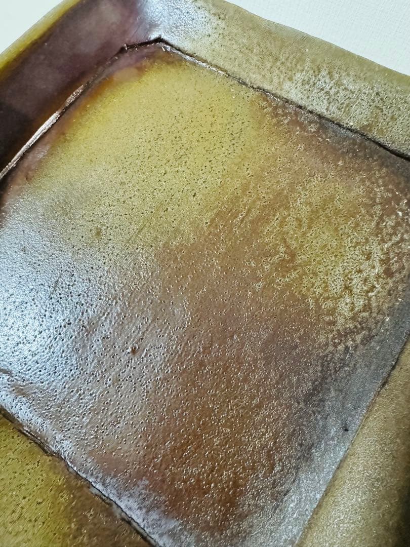 人間国宝 藤原雄 四方皿 共箱 備前