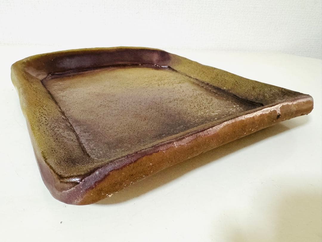 人間国宝 藤原雄 四方皿 共箱 備前