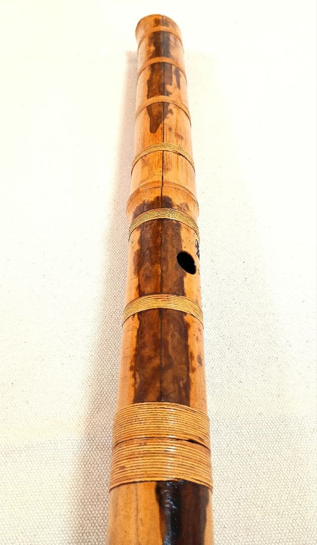 美模様の老竹名管！最高級三印管☆鳳月銘の二尺管尺八！