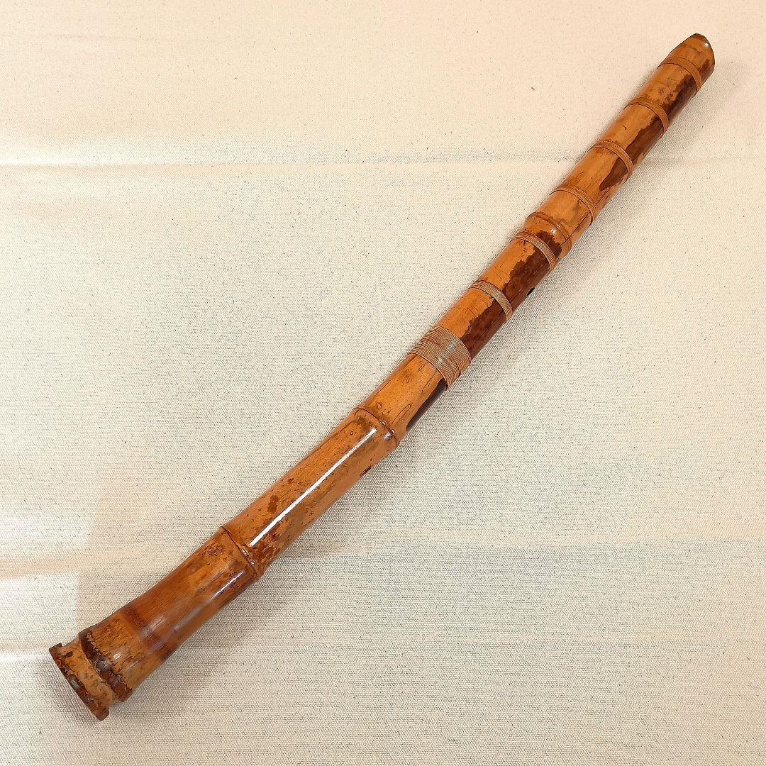 美模様の老竹名管！最高級三印管☆鳳月銘の二尺管尺八！