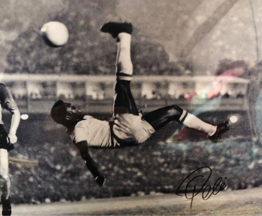 激レア【ペレ直筆サイン入りユニホーム】証明書、プリントフォト付ブラジル代表