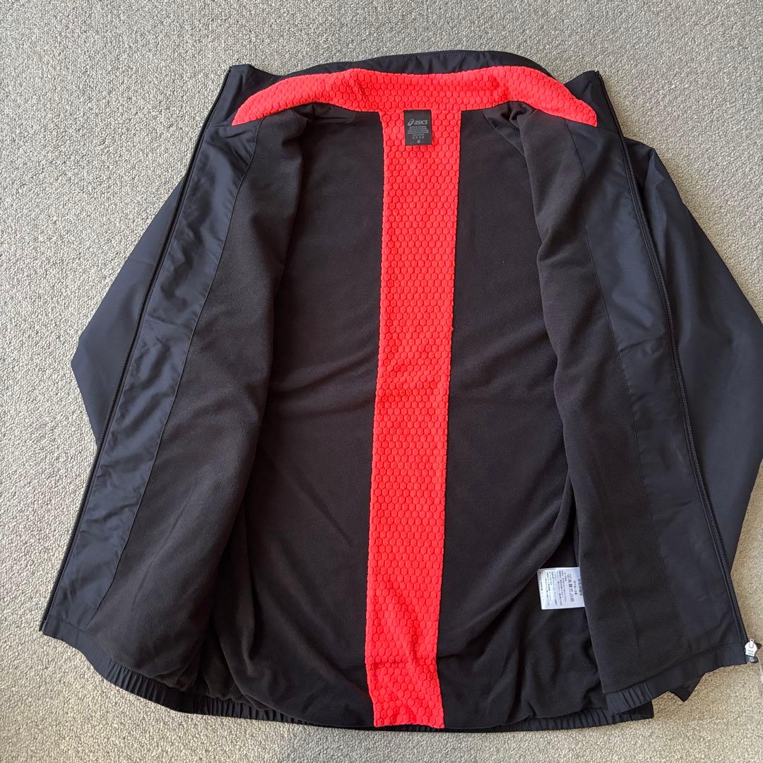 希少廃盤品！新品ASICS ウインドブレーカー 上下セット 黒 ジャージ