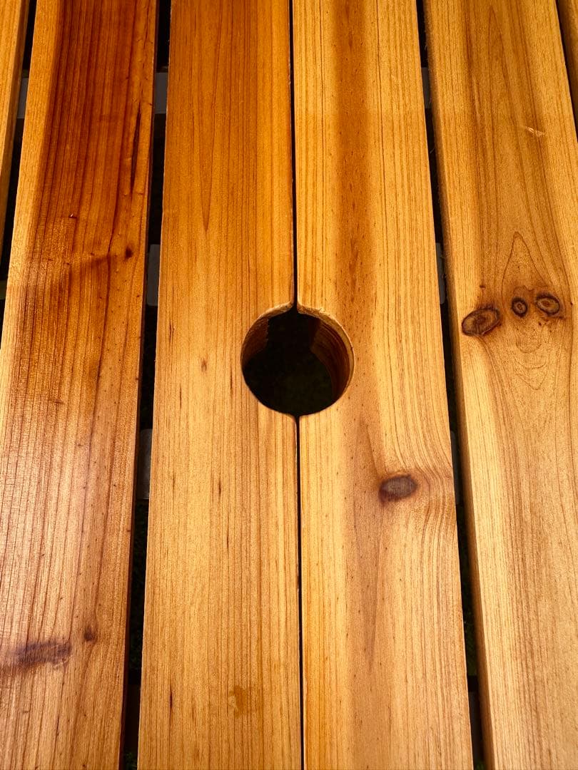 木製　折りたたみアウトドアテーブル　チェア一体型