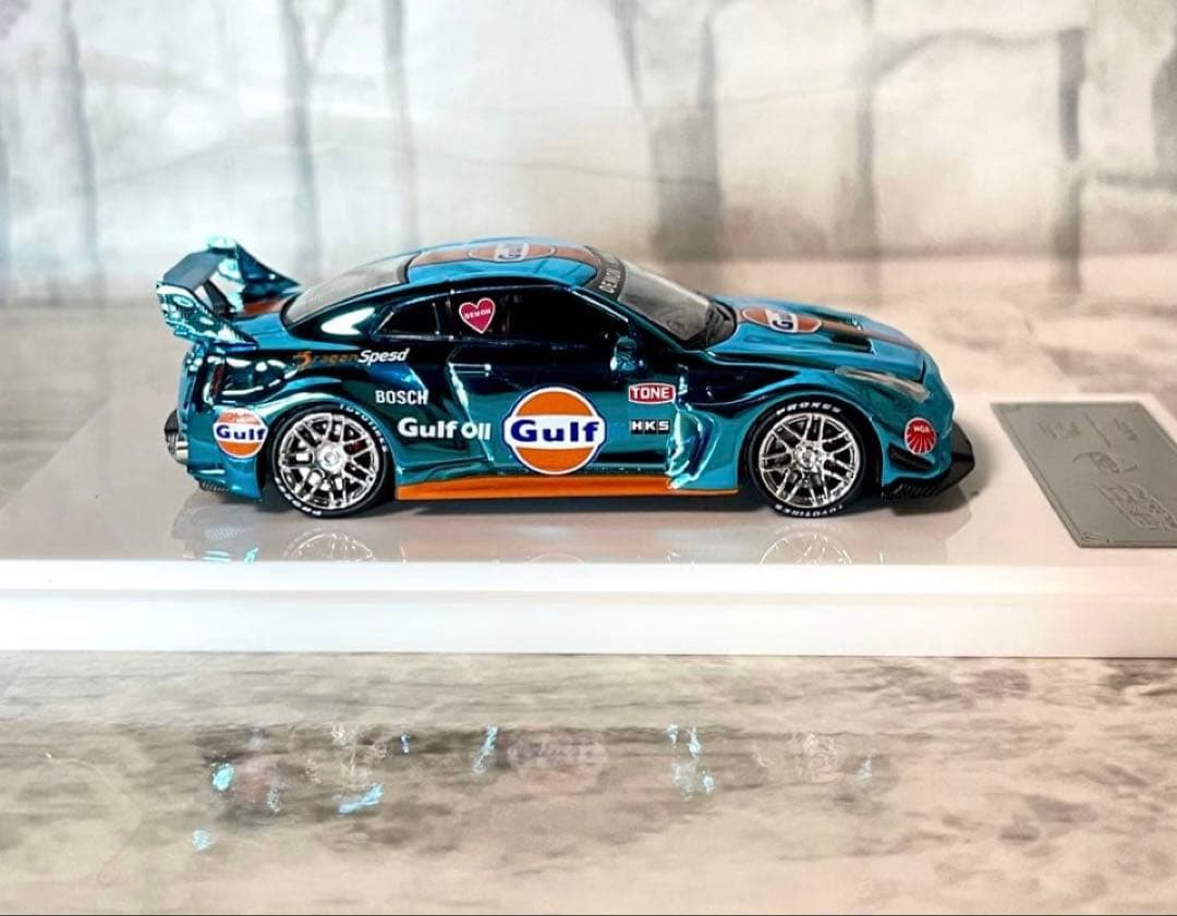 スカイライン GTR R35 RR 1/64 ミニカーGulf