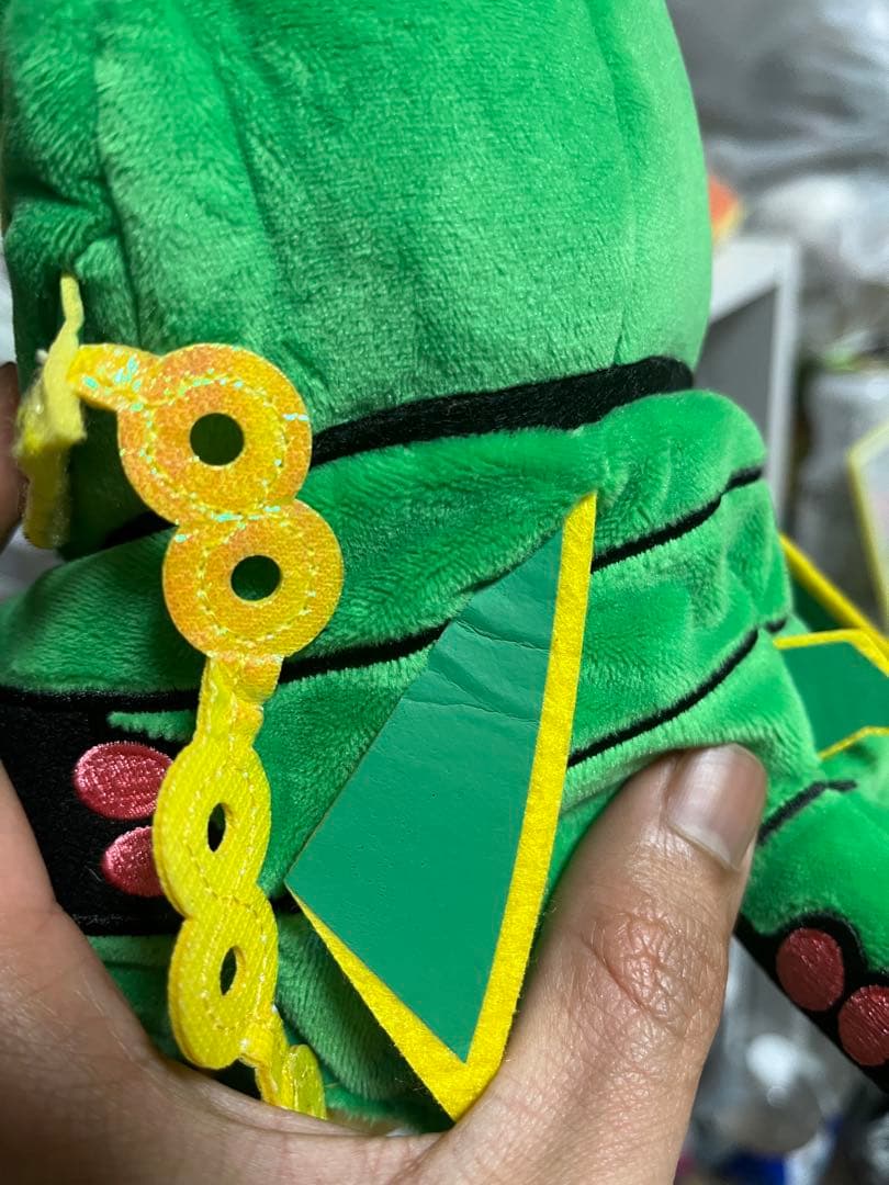 メガレックウザのポンチョを着たピカチュウ　黒いレックウザポンチョを着たピカチュウ