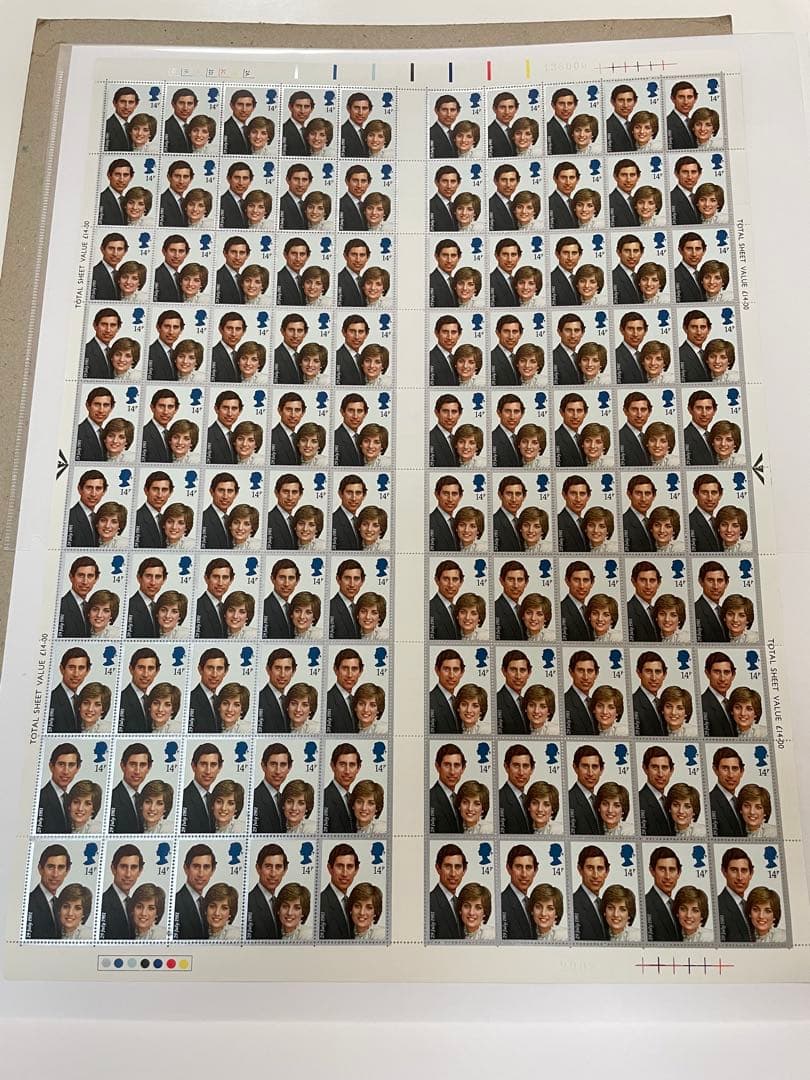 チャールズ　ダイアナ　記念切手　2シート