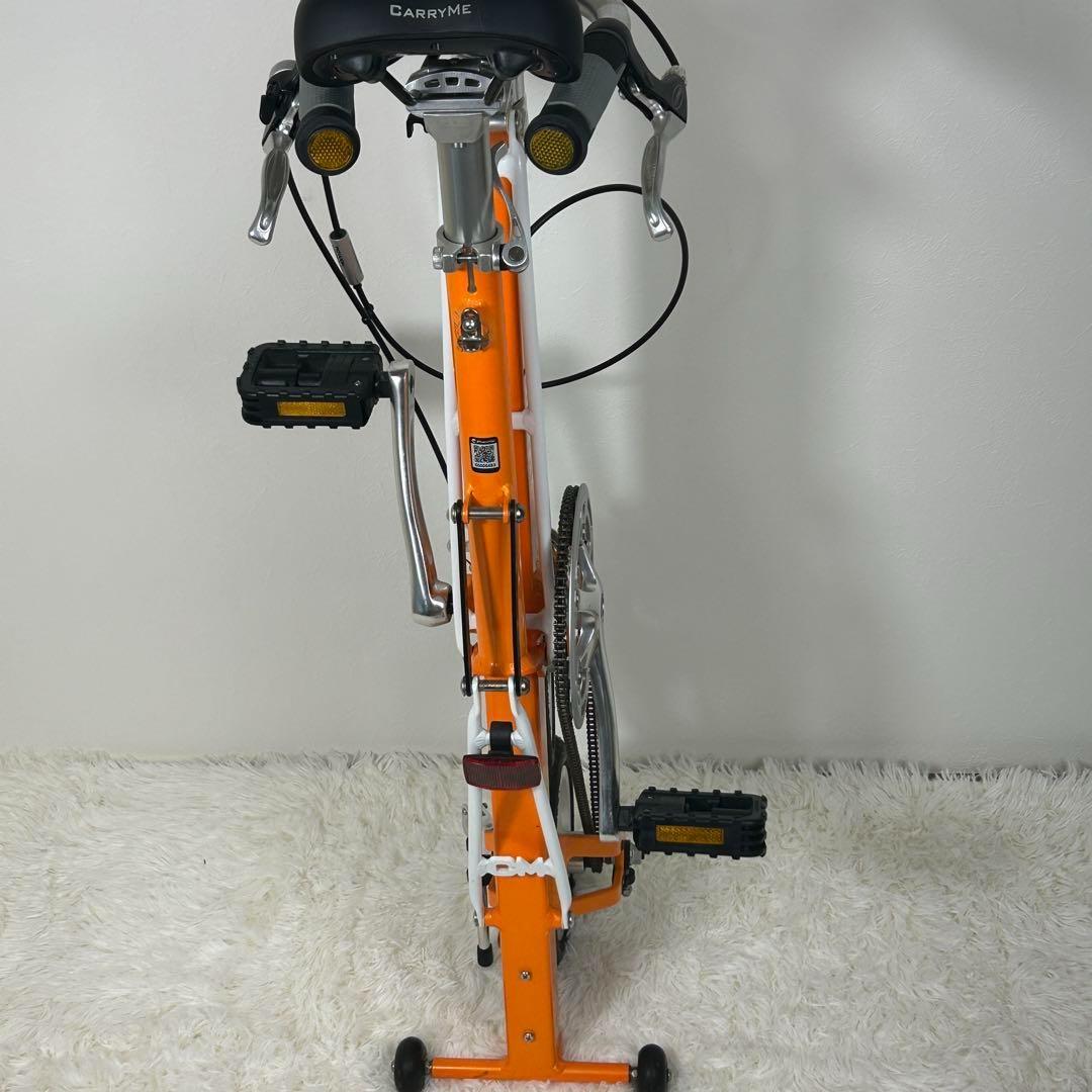 【極美品】CARRY ME　人気のオレンジ　8インチ　折り畳み自転車