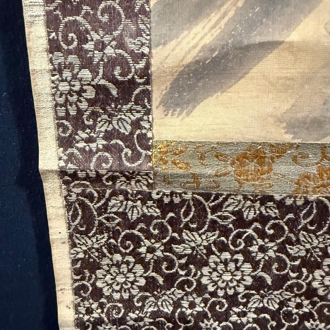 K5 仙厓義凡「龍虎高士図」 掛軸 絹本 古画 合わせ箱