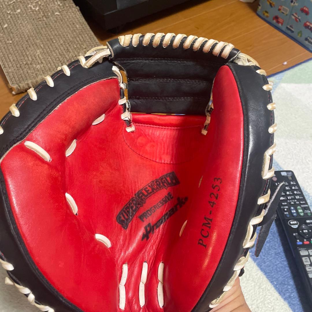 左用‼️プロマーク軟式野球グローブ PCM-4253 赤黒キャッチャーミット