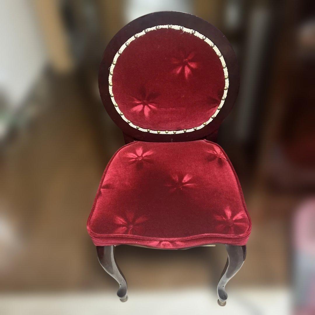 アンティーク　家具　ヴィクトリアンスタイル 赤いチェア　1点