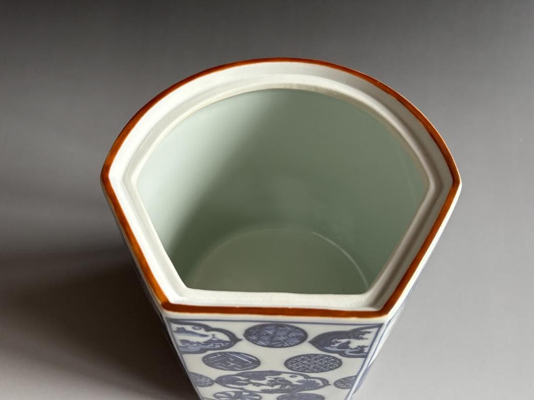 水指　林淡幽　祥瑞　扇面山水　水指　茶道具