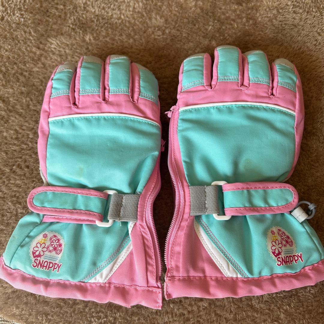 SNAPPY スキーグローブ ピンク・水色