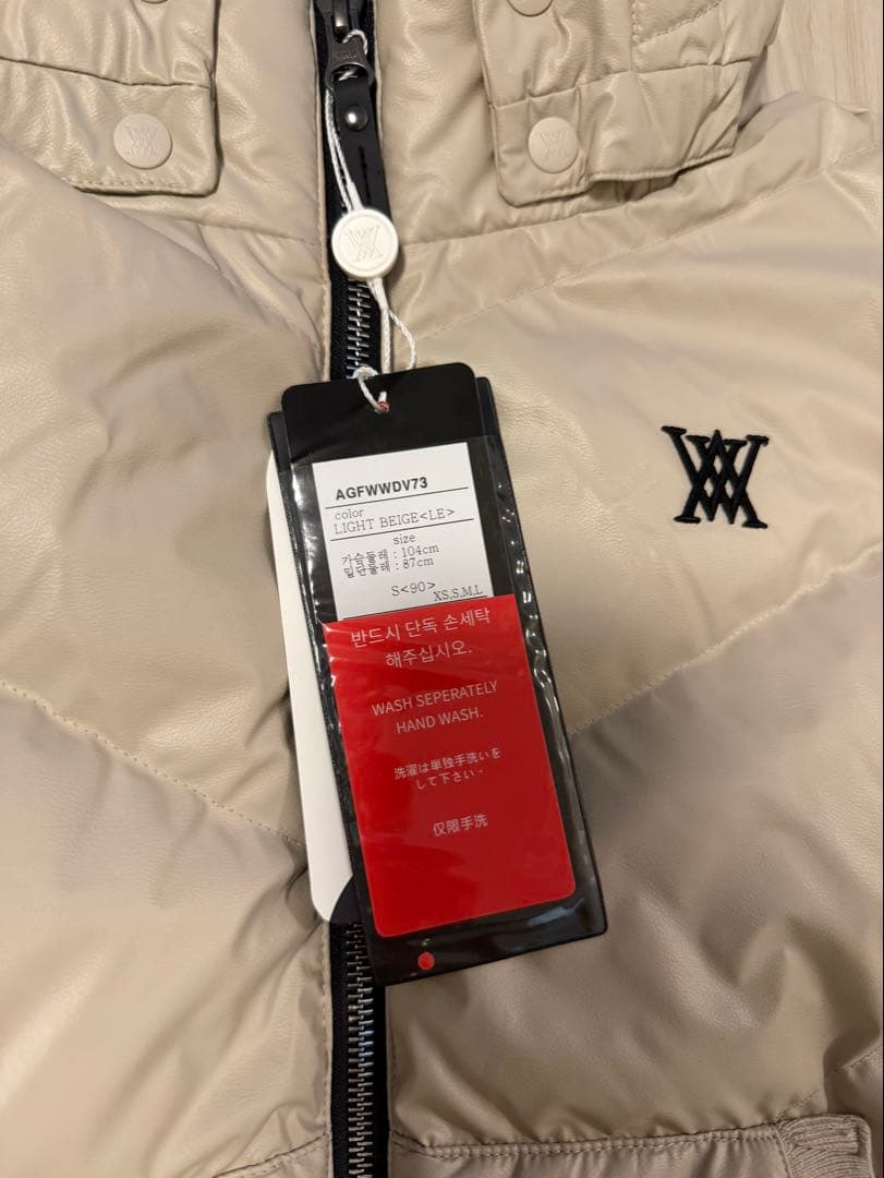ANEW ゴルフ ベージュ フード付きダウンベスト 新品