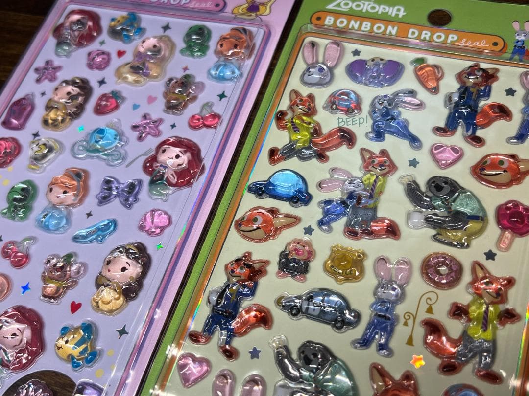 迅速発送　正規　ボンボンドロップシール　ディズニープリンセス ズートピア　セット