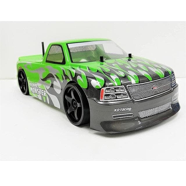 ターボ機能付き 1/10 ドリフトラジコンカー C002 緑 スペアボディー付