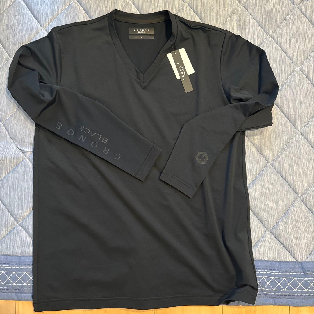 CRONOS BLACK Vネック長袖シャツ 38(M) 黒