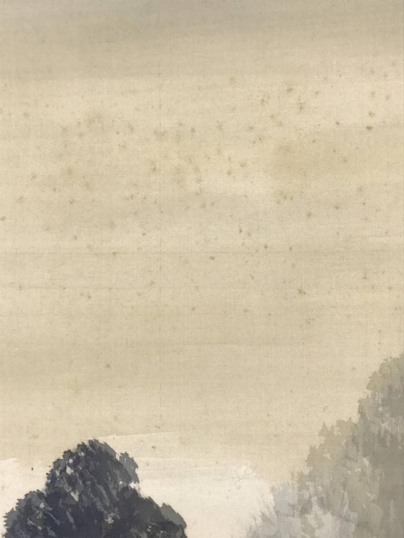 真作/浅見香城/梅咲之里図/梅花山水/春山水図/花図/掛軸/名家伝来/AE-95