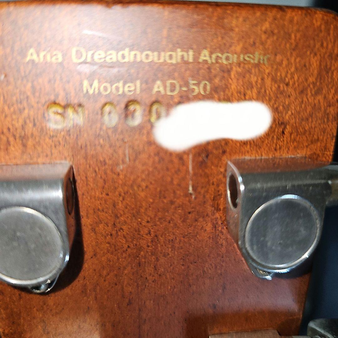Aria.DreadnoughtAD-50トップ、バック単板! ハードケース付き